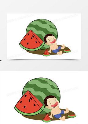 吃瓜绘画模板下载